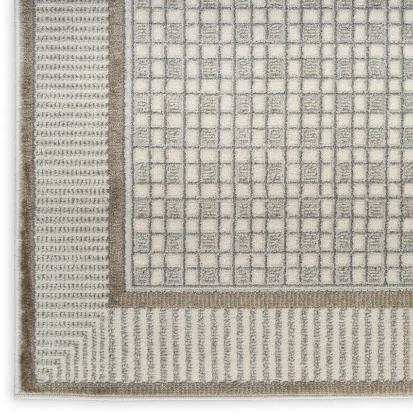 Gray Geometric Power Loom Area Rug Photo 2