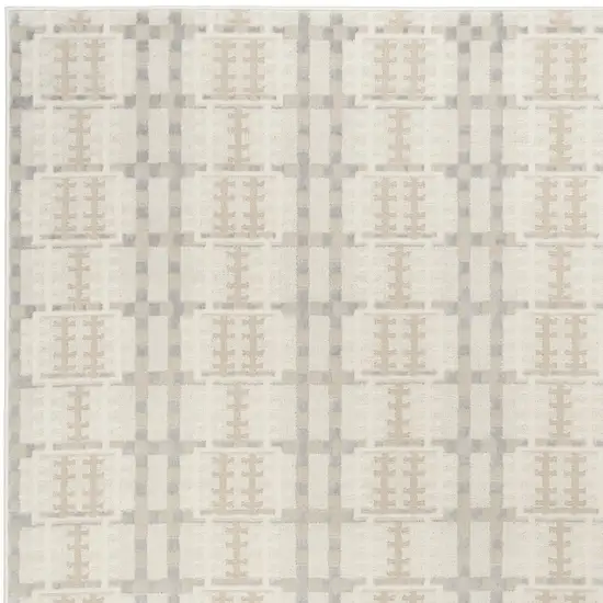 Gray Geometric Power Loom Area Rug Photo 7