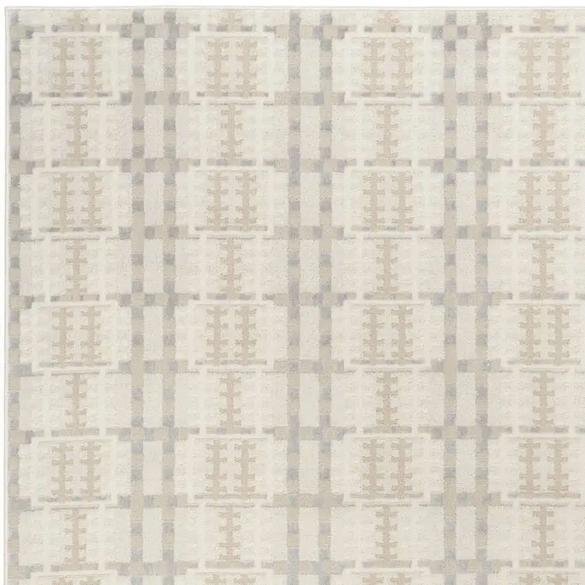 Gray Geometric Power Loom Area Rug Photo 7