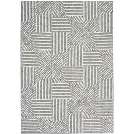 Gray Geometric Power Loom Area Rug Photo 4