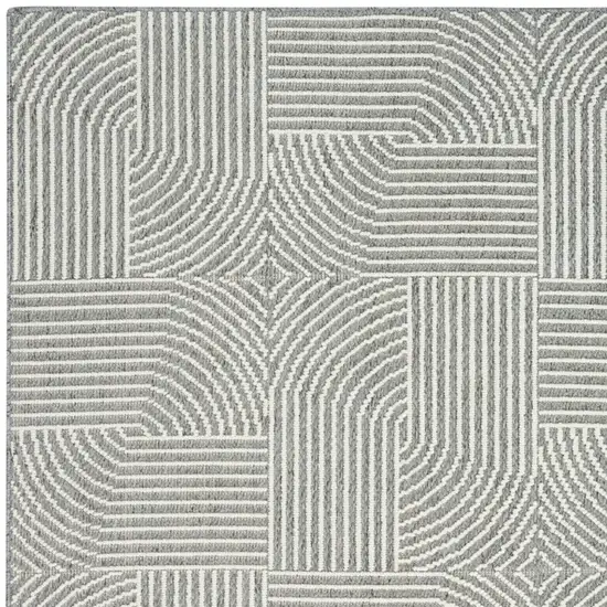 Gray Geometric Power Loom Area Rug Photo 8