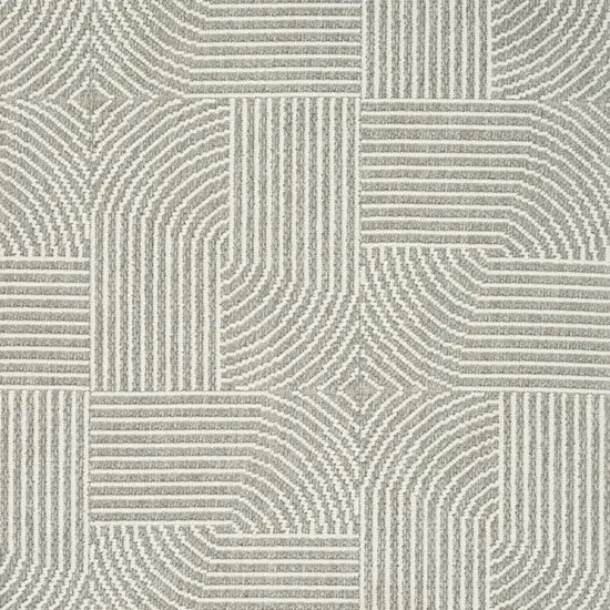 Gray Geometric Power Loom Area Rug Photo 8