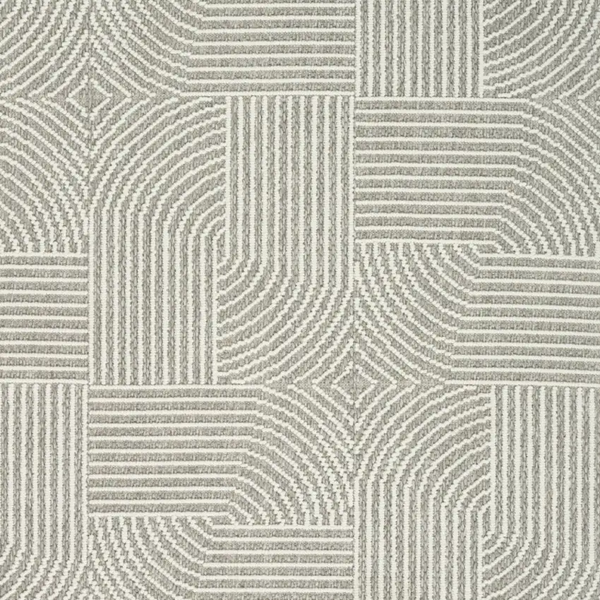 Gray Geometric Power Loom Area Rug Photo 8