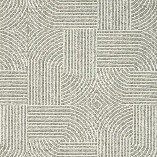Gray Geometric Power Loom Area Rug Photo 3