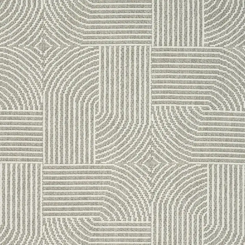 Gray Geometric Power Loom Area Rug Photo 3