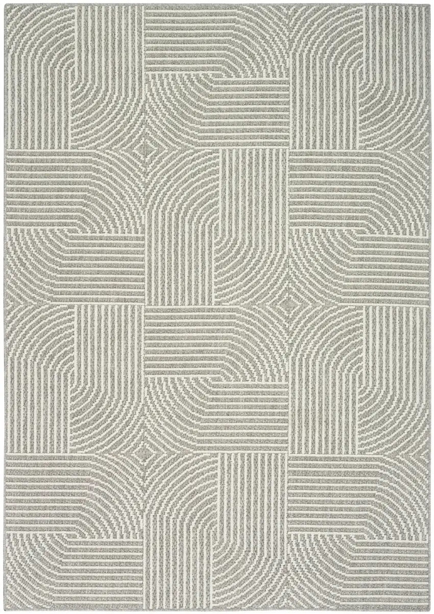 Gray Geometric Power Loom Area Rug Photo 2