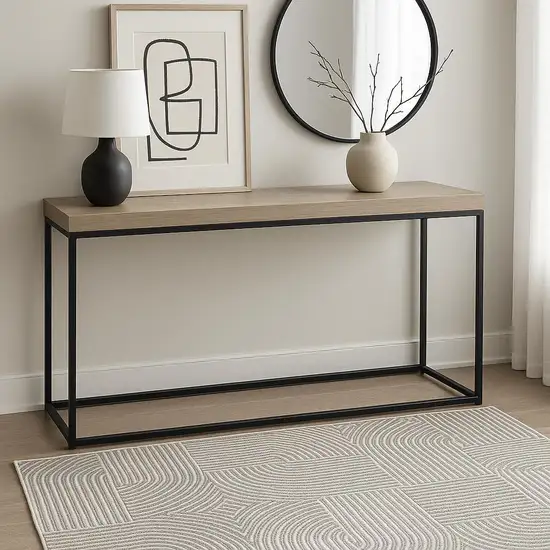 Gray Geometric Power Loom Area Rug Photo 1