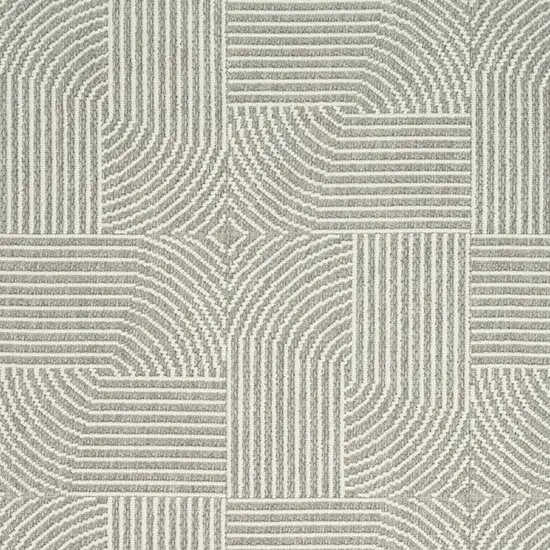 Gray Geometric Power Loom Area Rug Photo 7