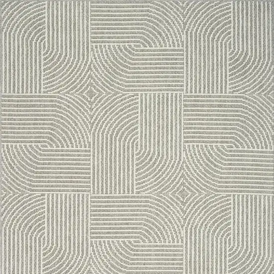 Gray Geometric Power Loom Area Rug Photo 4