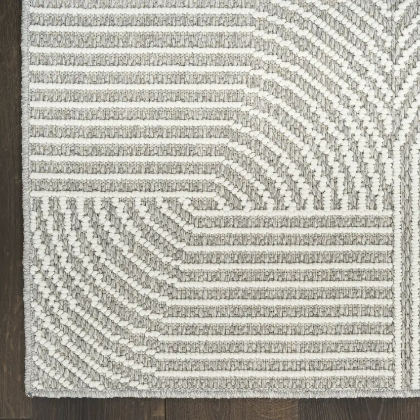 Gray Geometric Power Loom Area Rug Photo 9