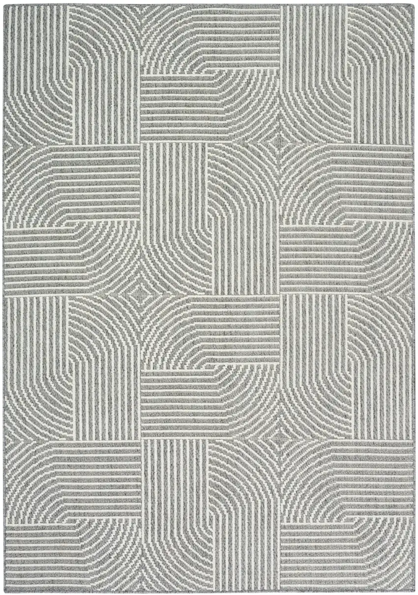 Gray Geometric Power Loom Area Rug Photo 7