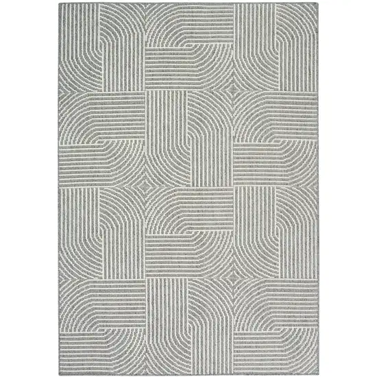 Gray Geometric Power Loom Area Rug Photo 7
