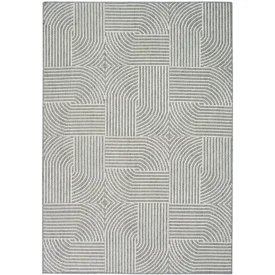 Gray Geometric Power Loom Area Rug Photo 2