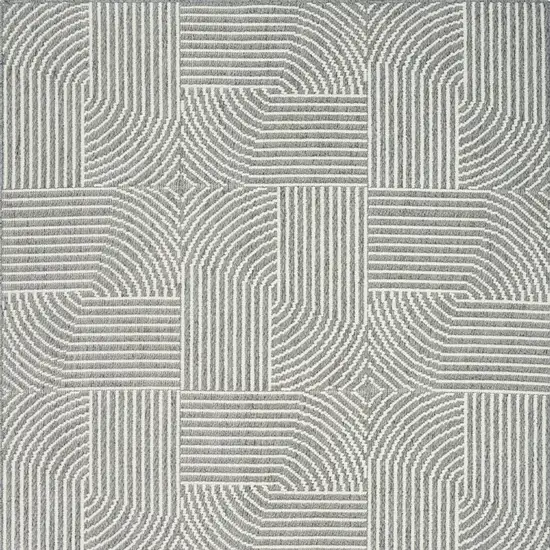 Gray Geometric Power Loom Area Rug Photo 4