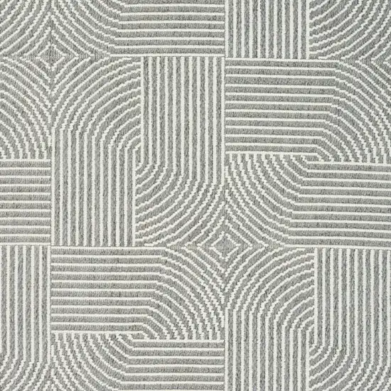 Gray Geometric Power Loom Area Rug Photo 8