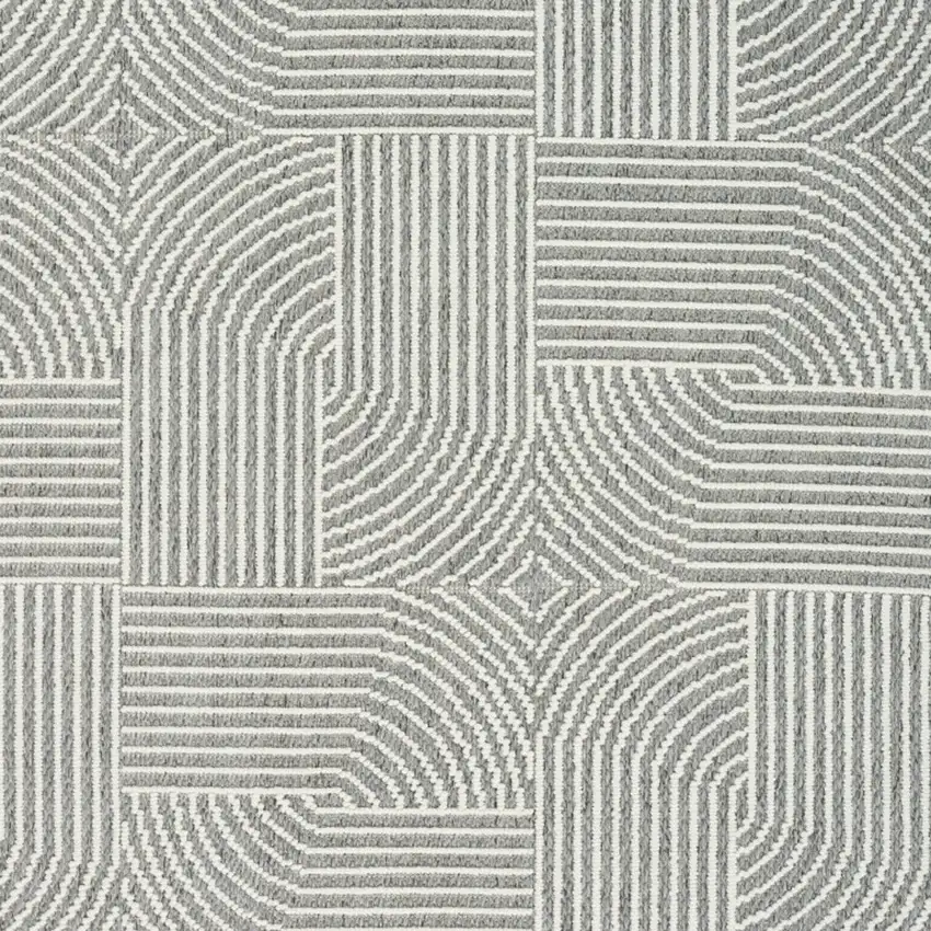 Gray Geometric Power Loom Area Rug Photo 8