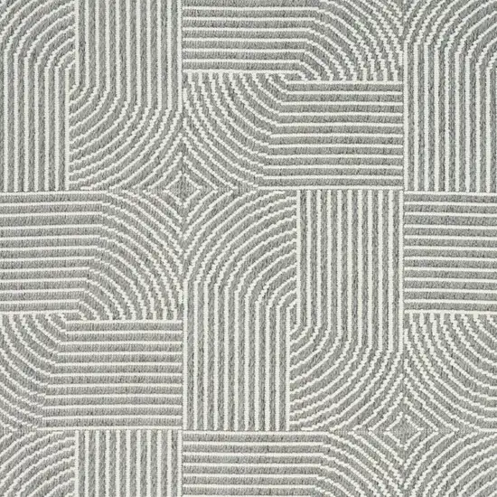 Gray Geometric Power Loom Area Rug Photo 3
