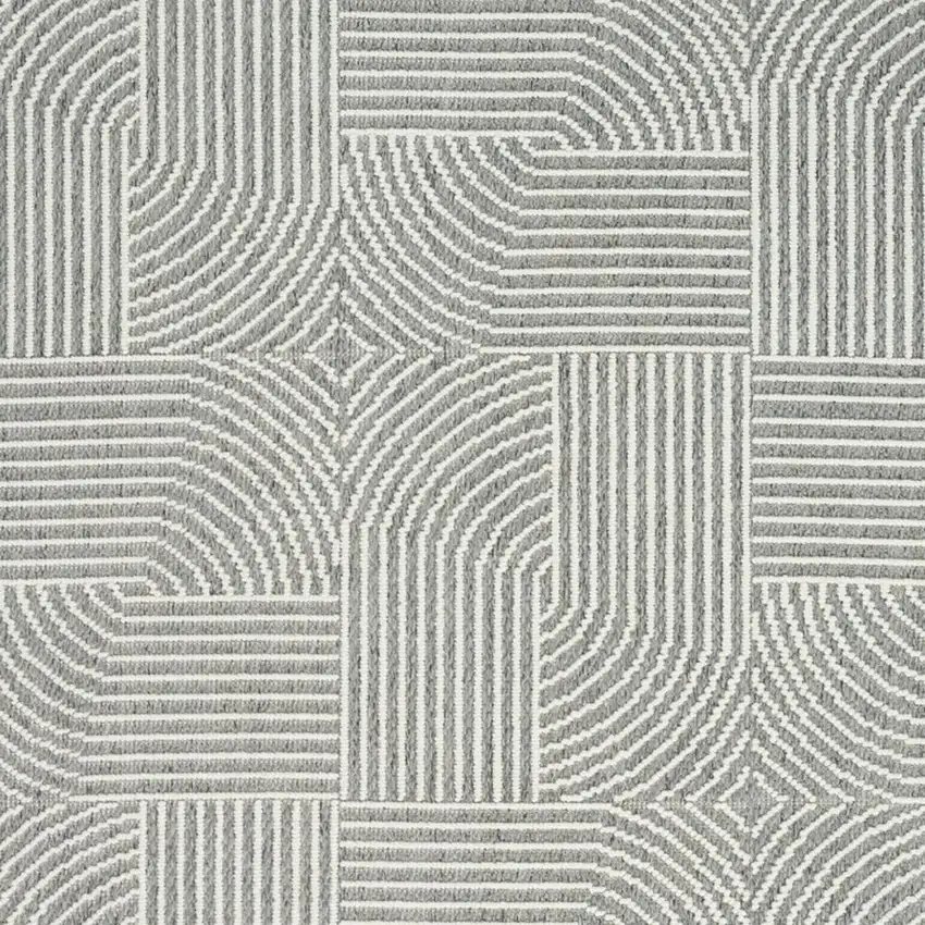 Gray Geometric Power Loom Area Rug Photo 3