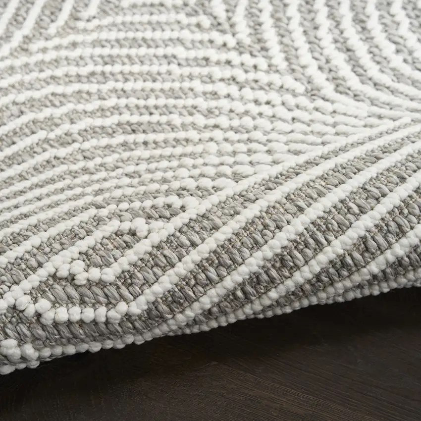 Gray Geometric Power Loom Area Rug Photo 9