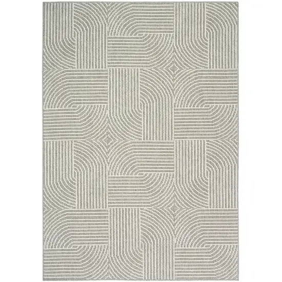 Gray Geometric Power Loom Area Rug Photo 2