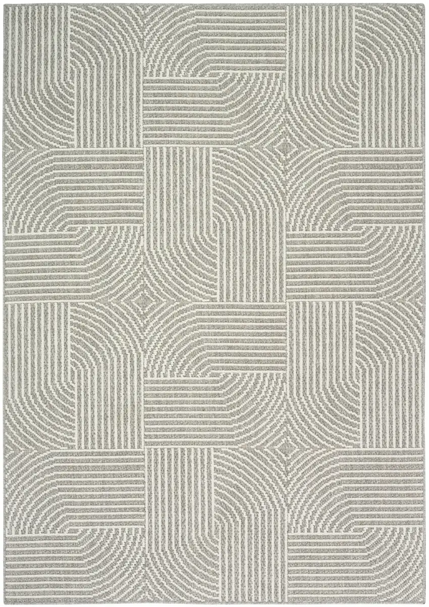 Gray Geometric Power Loom Area Rug Photo 2