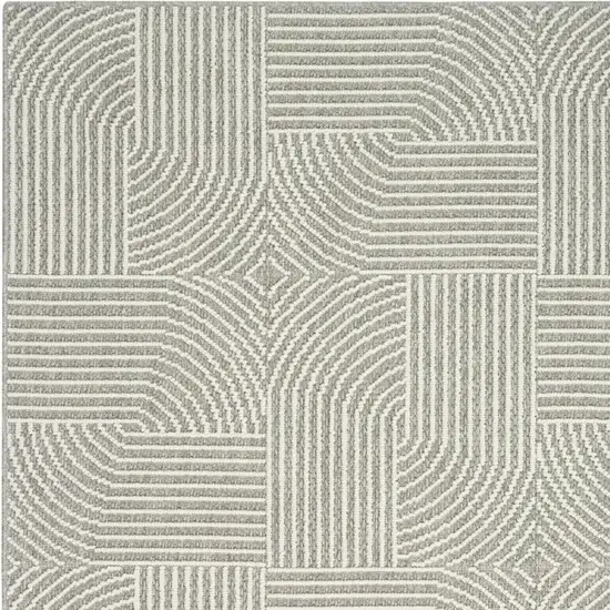 Gray Geometric Power Loom Area Rug Photo 6