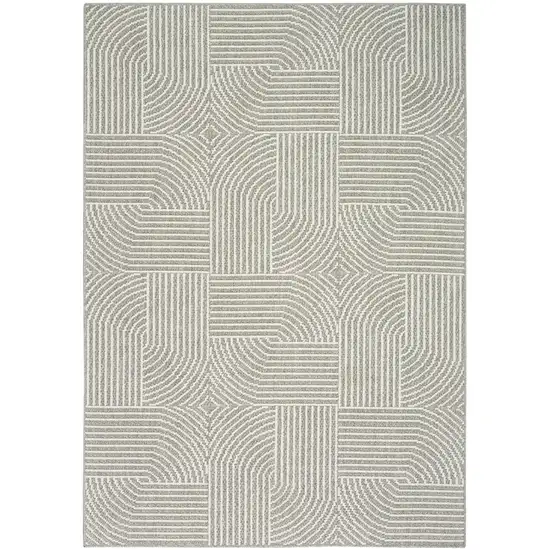Gray Geometric Power Loom Area Rug Photo 7