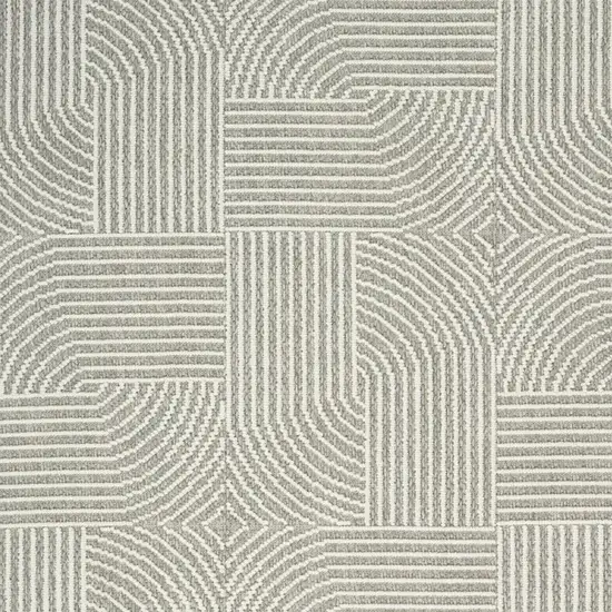 Gray Geometric Power Loom Area Rug Photo 3