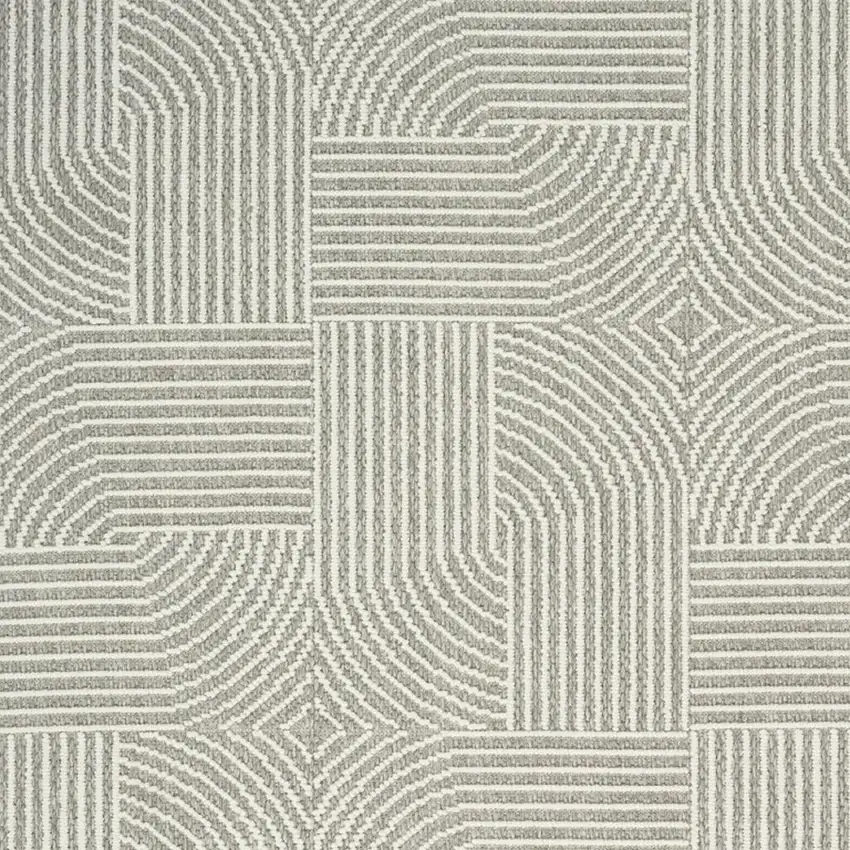 Gray Geometric Power Loom Area Rug Photo 3