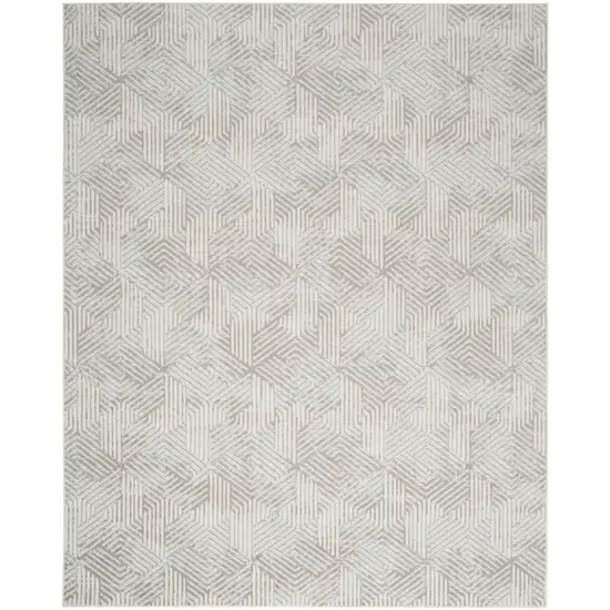 Gray Geometric Power Loom Area Rug Photo 8