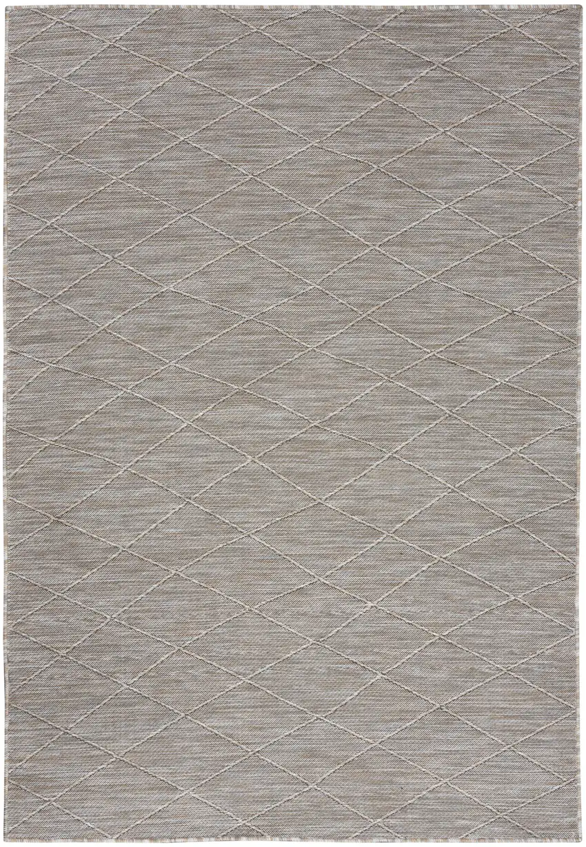 Gray Geometric Power Loom Non Skid Area Rug Photo 1