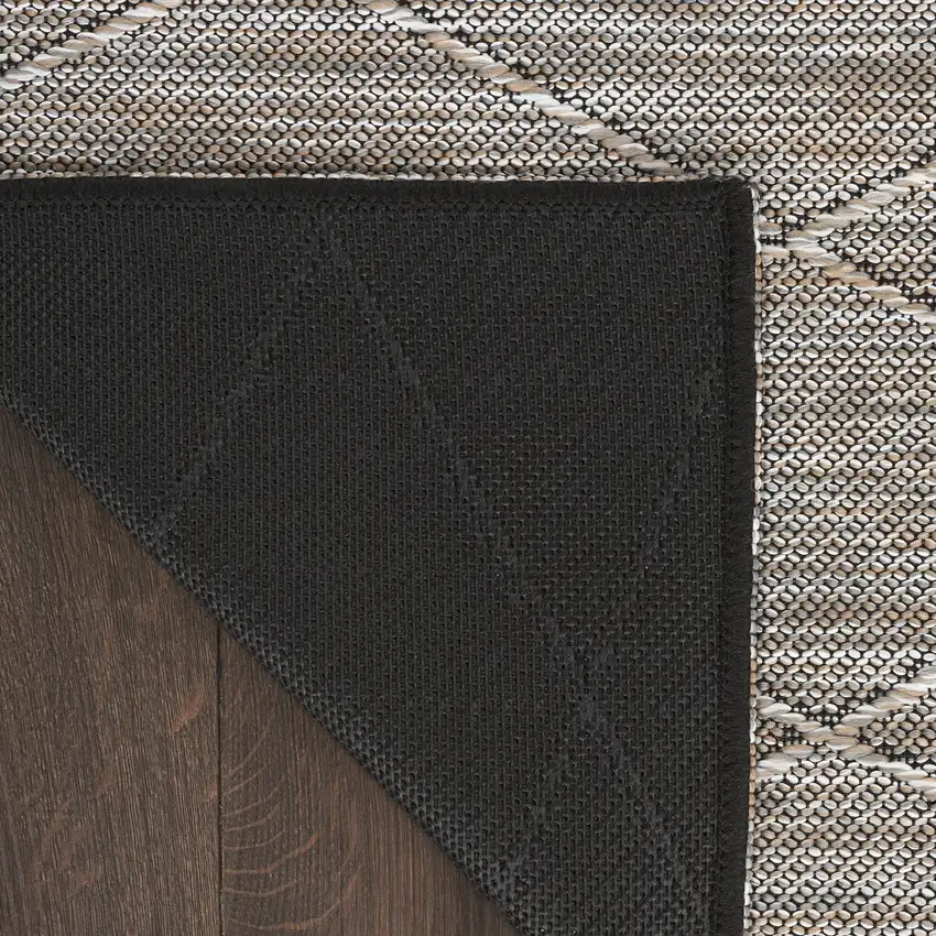 Gray Geometric Power Loom Non Skid Area Rug Photo 8