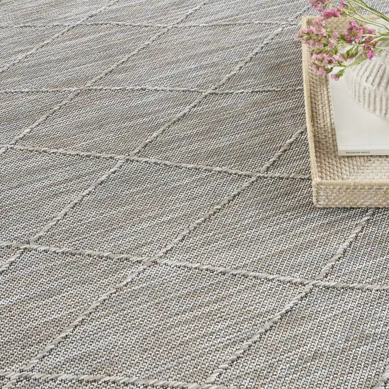 Gray Geometric Power Loom Non Skid Area Rug Photo 7