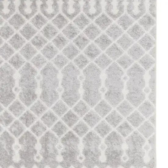 6' Gray Geometric Runner Rug Photo 2