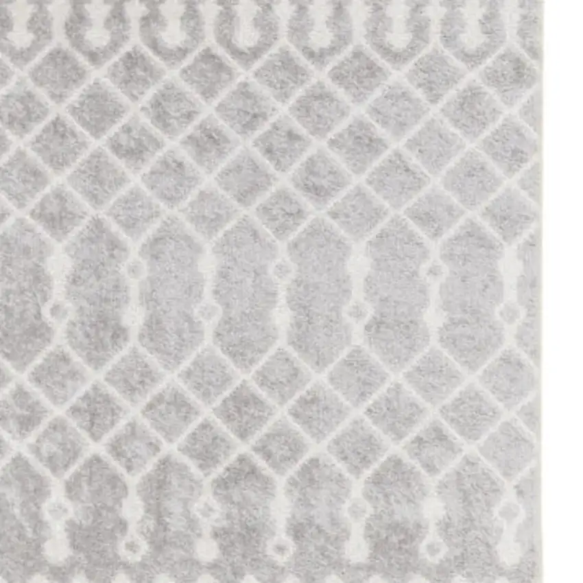 6' Gray Geometric Runner Rug Photo 2