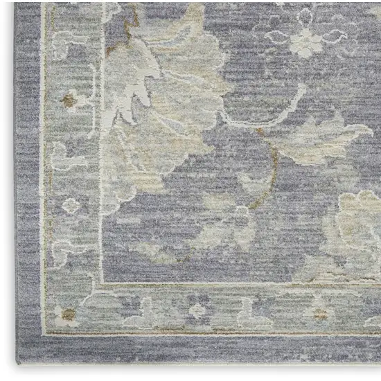 10' Gray Geometric Runner Rug Photo 6