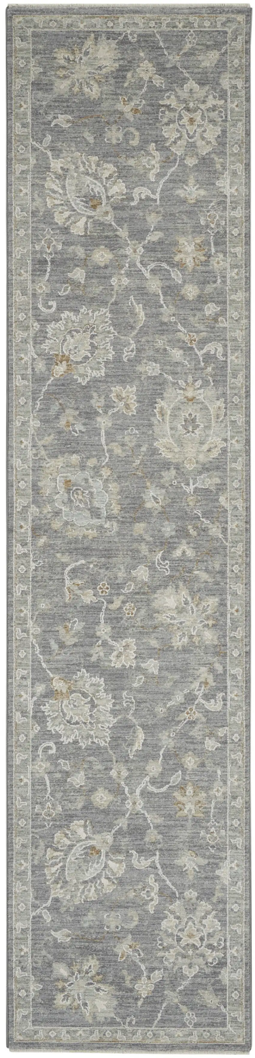 10' Gray Geometric Runner Rug Photo 1