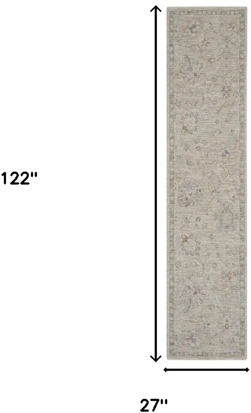 Gray Geometric Power Loom Runner Rug Photo 8