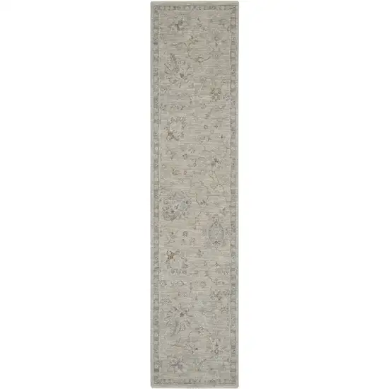 10' Gray Geometric Runner Rug Photo 1