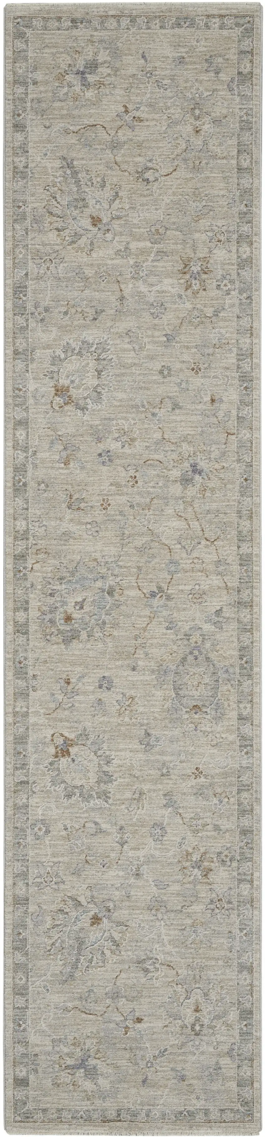 10' Gray Geometric Runner Rug Photo 1