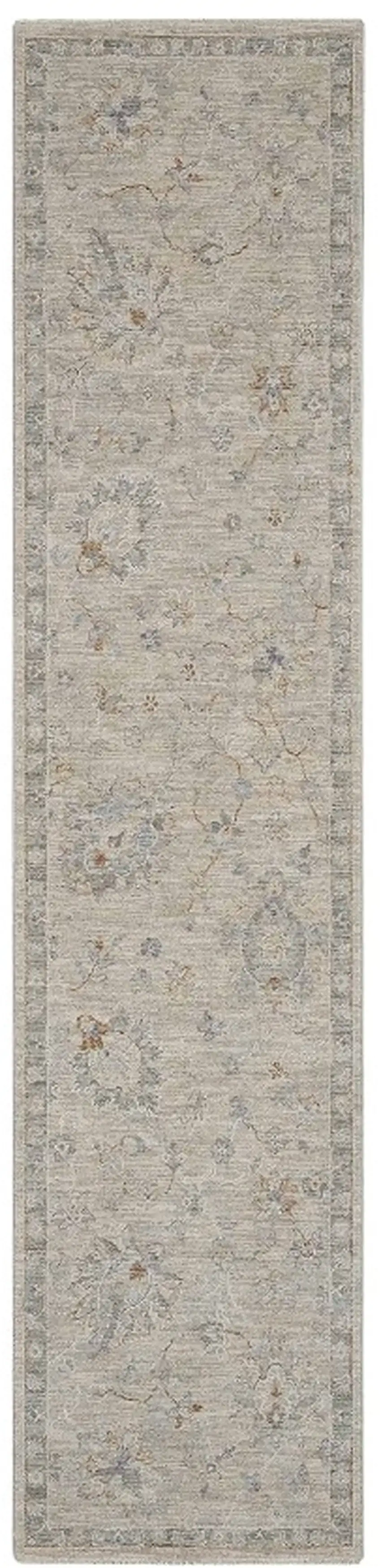 Gray Geometric Power Loom Runner Rug Photo 1
