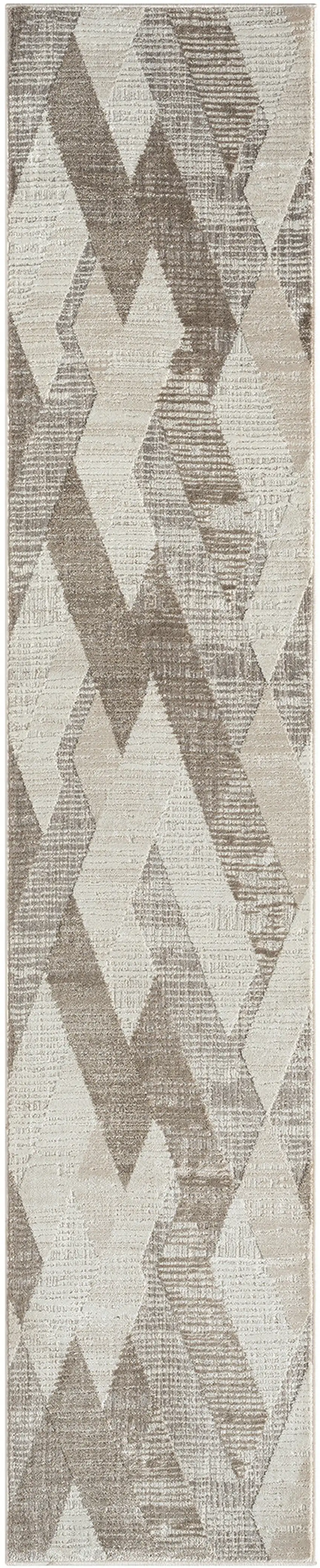 Gray Geometric Runner Rug Photo 1