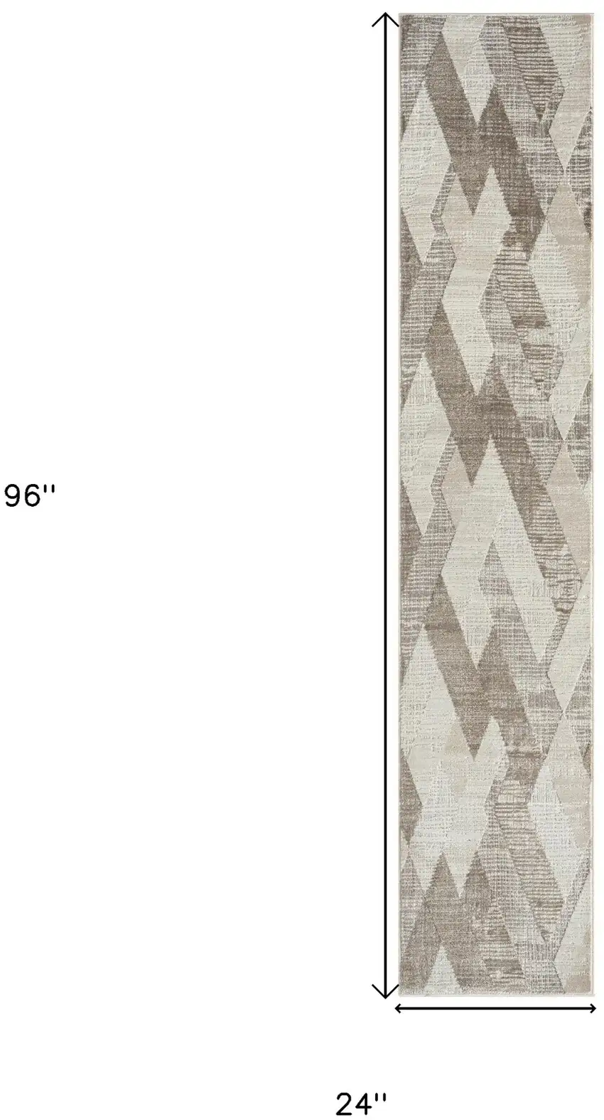 Gray Geometric Runner Rug Photo 9