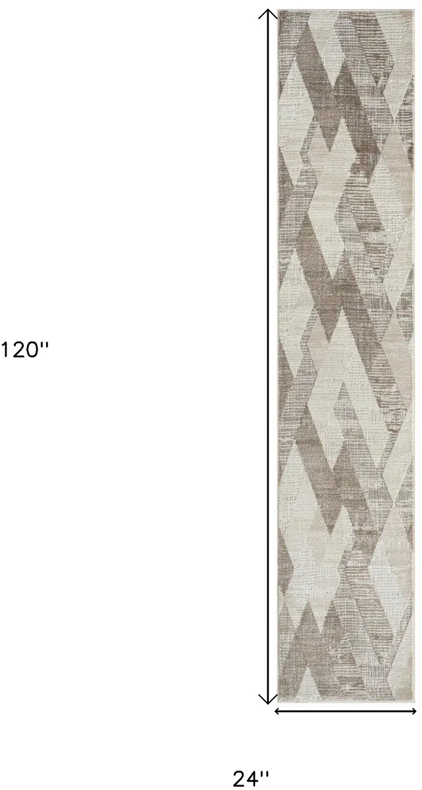 Gray Geometric Runner Rug Photo 9