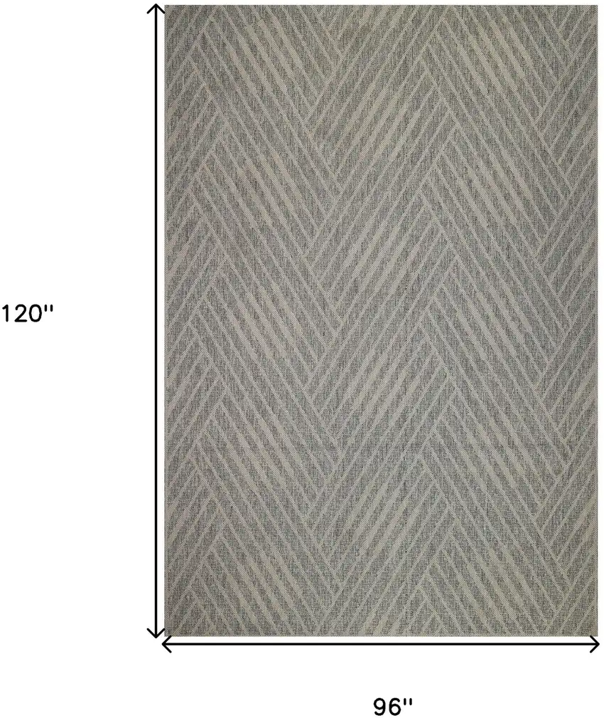 Gray Geometric Stain Resistant Indoor Outdoor Area Rug Photo 6