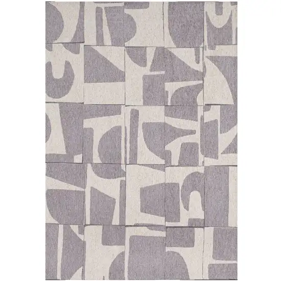 Gray Geometric Washable Area Rug Photo 2