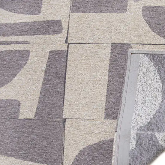 Gray Geometric Washable Area Rug Photo 9