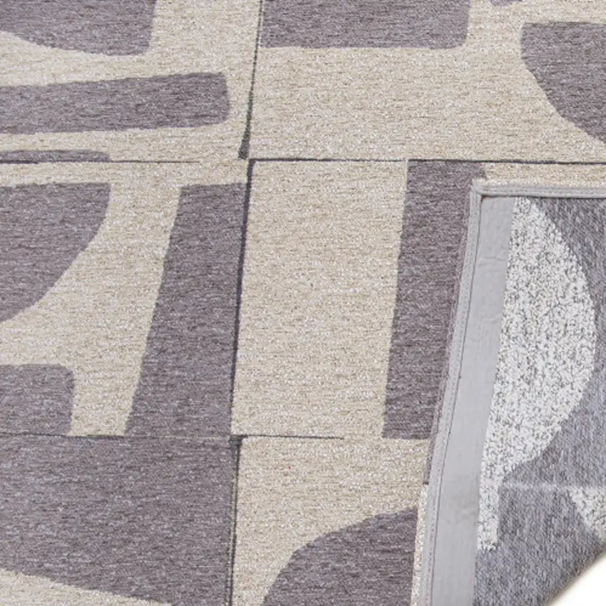 Gray Geometric Washable Area Rug Photo 9