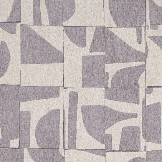 Gray Geometric Washable Area Rug Photo 3