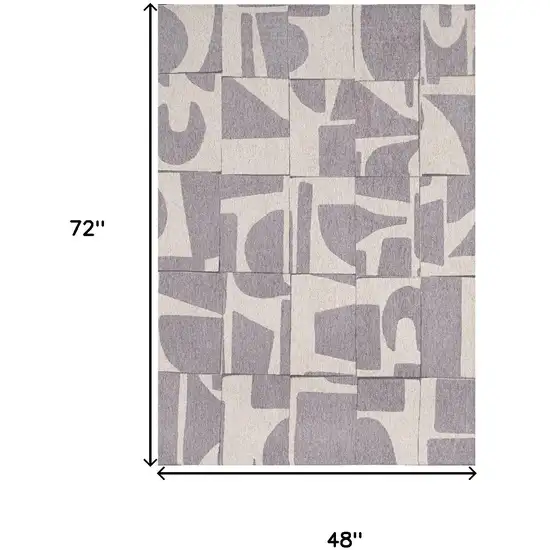 Gray Geometric Washable Area Rug Photo 9